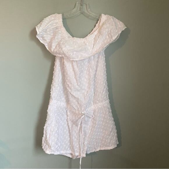 Madewell White Swiss Dot Off Shoulder Romper Shorts - Picture 2 of 6